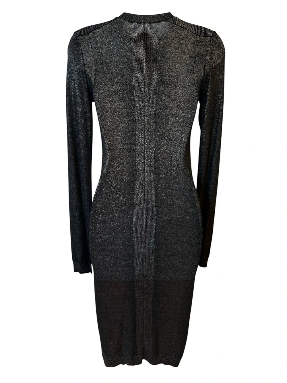 All Saints Epea Wrap Metallic Knit Long Sleeve Dress Black Gold Size 4 Cocktail